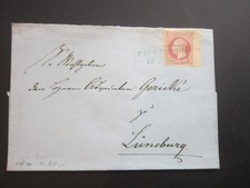 AD Hannover Papenburg Mi.-Nr. 14 Randstück mit Zählernummer "10" auf Brief