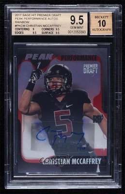 2017 Sage Hit Rainbow 11/50 Christian McCaffrey BGS 9.5 Rookie Auto RC 16rf