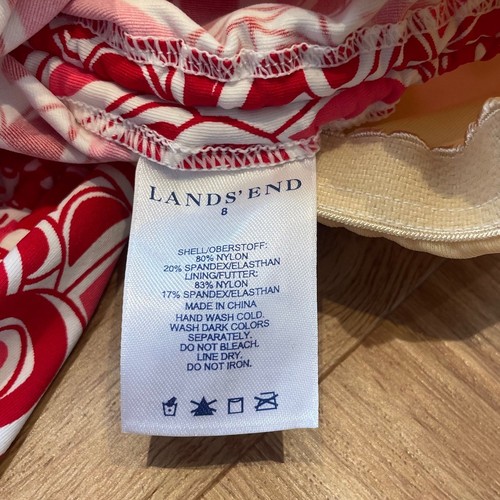 Lands' End Bandeau Underwire Tankini Swimsuit Top Longline Floral Size 12 UK - Picture 5 of 5