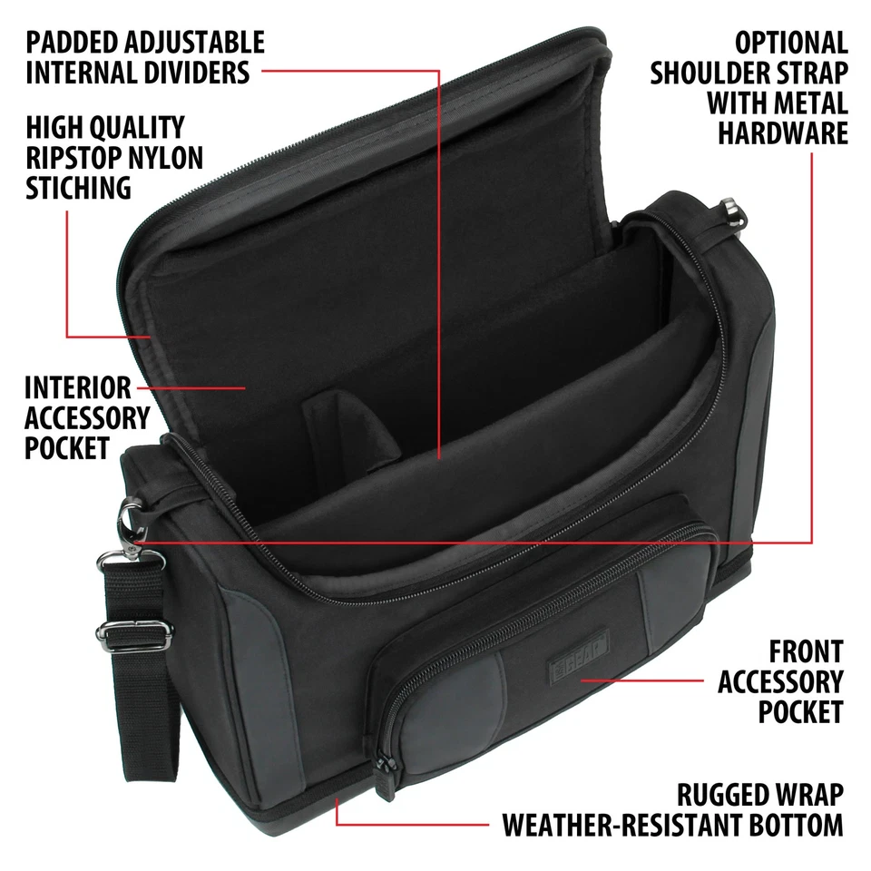 USA GEAR Small Messenger Bag for Surface Pro 8, 7, 6, Surface Pro X (Black) - Image 2 of 4