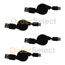 4 NEW HOT! USB Type C Retract Battery Charger Cable Cord for Android Cell Phone