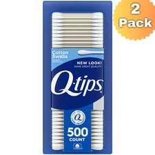 Cotton Swabs 500x2 Count, Soft 100% Cotton Tips, Eco-Friendly, Multi-Use, 2 Pack
