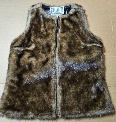 BB Dakota Reversible Faux Fur Vest Faux Leather Pret A Porter Women Size Small
