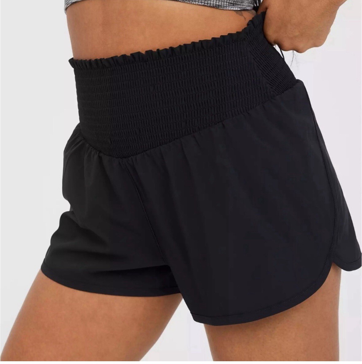 OFFLINE by Aerie High Waist Smocked Lined Running Athletic Shorts