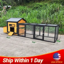 Outdoor  118'' Wooden Chicken Coop Nest Box Hen House Poultry Pet Hutch Garden