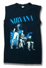NIRVANA - BAND PHOTO, ORIGINAL VINTAGE 90'S TANK T-SHIRT *RARE* / SIZE SMALL