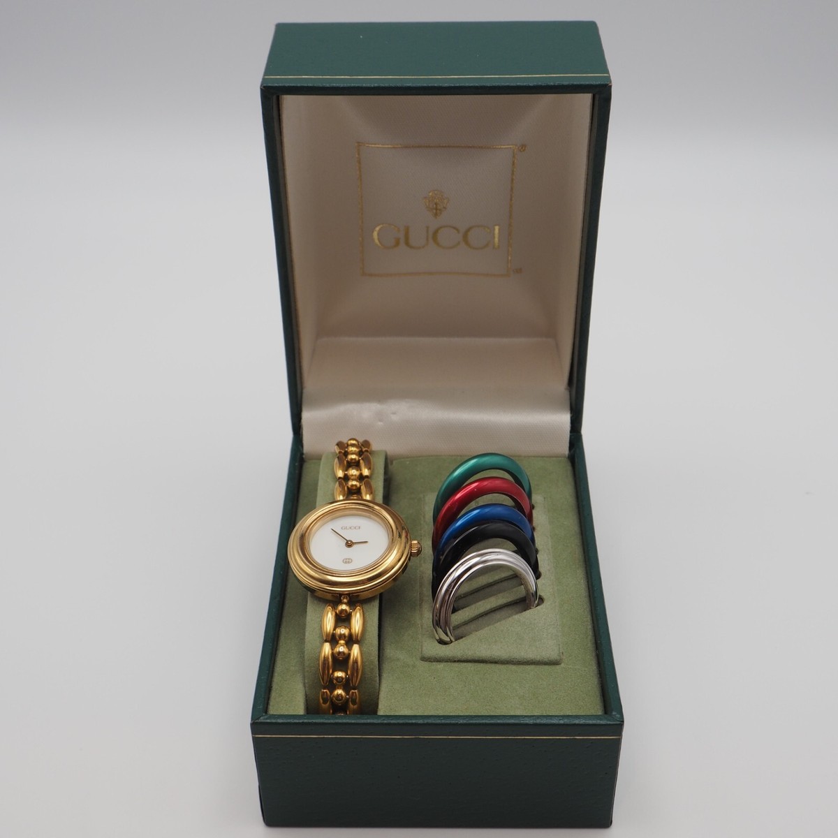 Gucci Change Bezel 6 Colors Gold White Women Watch Battery