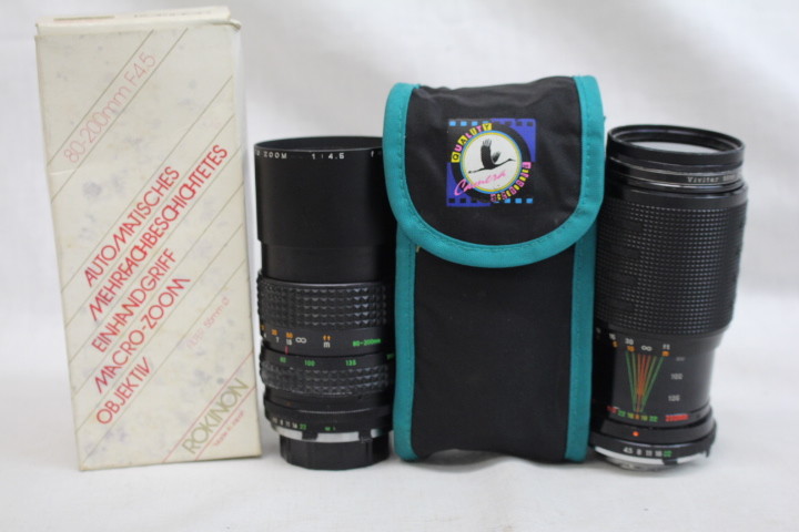 Paire D'objectifs Zoom Macro 80-200 Mm – Minolta & Vivitar 4,5 – Occasion