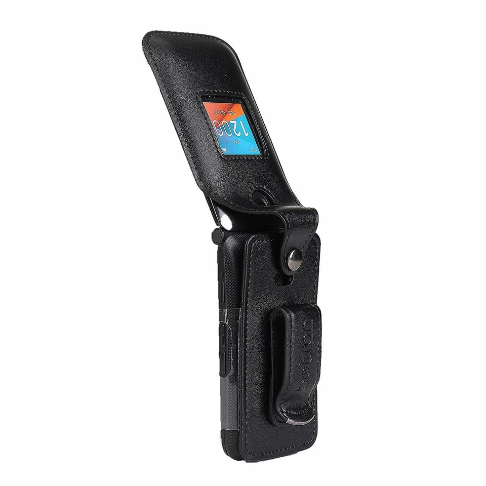 Funda de cuero ajustable para Alcatel Go Flip V, Cingular Flip 2 QuickFlip, MyFlip 4G Foto 4 de 4