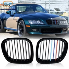 2X Gloss Black M Color Front Kidney Grill for 1995-2002 BMW Z3 M Roadster 2-Door
