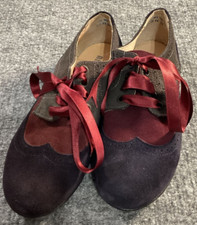 Andago Melisa Suede Oxford Big Girls 2 EU Size 34 Maroon Red Black Dance b