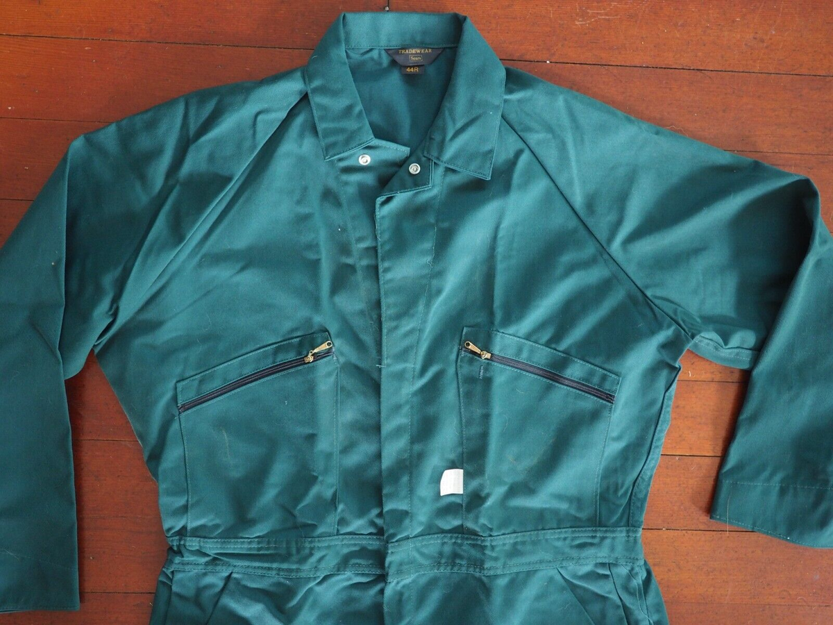 VTG 60s 70s SEARS Tradewear Green Coveralls Tex 44R Michael VTG 60s 70s SEARS Tradewear Green Coveralls Tex 44R Michael