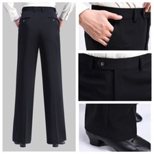 Men Latin Modern Dance Pants Loose Straight Professional Practice Trouser Casual
