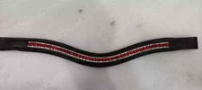 3 Row Red/White Crystal Black Leather Horse Bridle Browband For Horses ,All Size