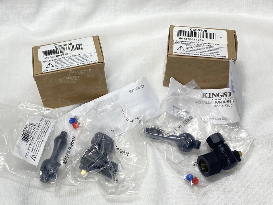 x2 Kingston Brass CC53300 Vintage Mixing Valve Quarter Turn Valve Matte Black - Image 2 of 4