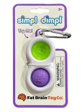 Fat Brain Toys Simpl Dimpl Simple Dimple, Green  Purple Popping Fidget Keychain