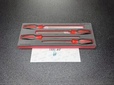 Snap-on Tools USA NEW RED Soft Grip 4-Piece Mixed File Foam Set SGHBF500AFR