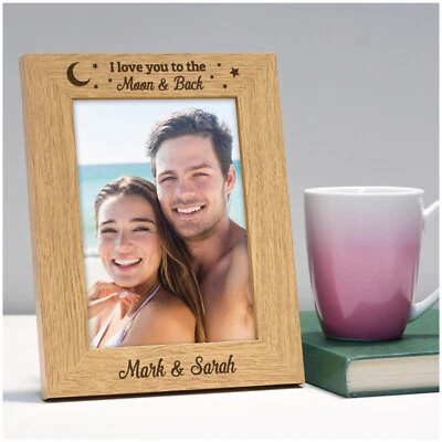 PERSONALISED I Love You To The Moon and Back Anniversary Photo Frame Gifts Her