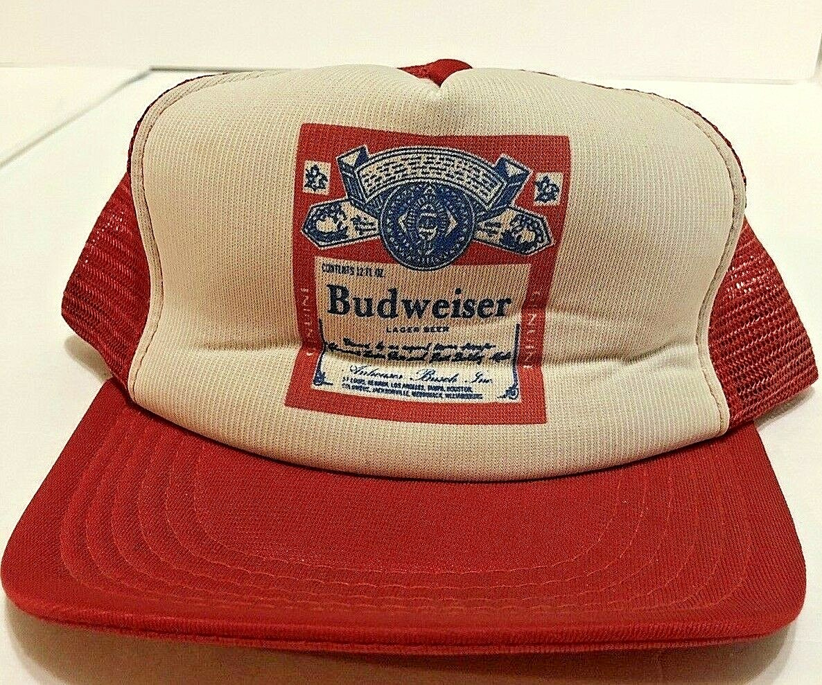 Budweiser Beer Vintage 80's Stylish Trucker Hat Mesh Snapback Cap