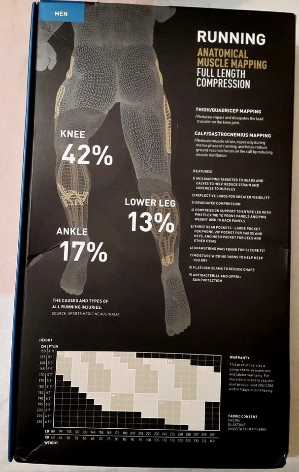 New 2XU MCS Men's Run Compression Tights Black - XL - Image 2 of 2