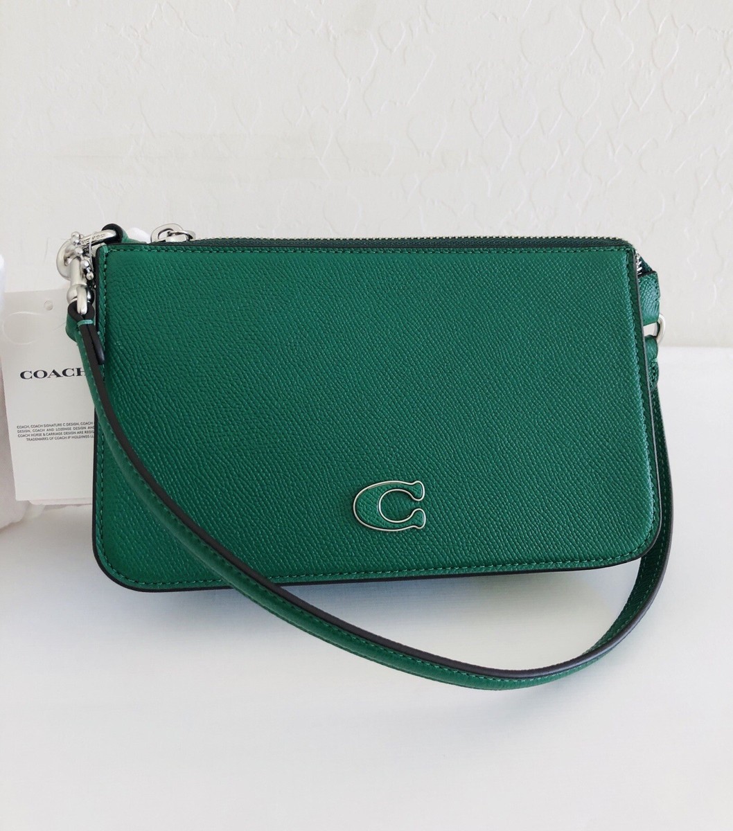 NWT Caoch Crossgrain leather Pouch Bag - Green, St Patric | eBay