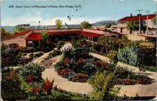 Vintage California Postcard - San Diego - Inner Court of Ramon's Home