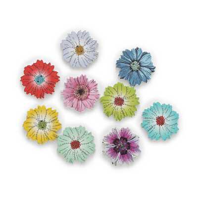 30pcs Mixed Flower Wood button Sewing Scrapbooking Clothing Craft Handmade Decor