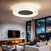 Wohnzimmerleuchte Deckenlampe Deckenleuchte Metall Textil Beige Warmweiß 1X Led