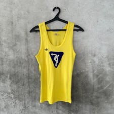 VINTAGE ADIDAS 1970 OLYMPIC GAMES DISCUS THROW VENTEX ULTRON YELLOW THANK TOP