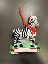 Zebra Personalized Christmas Ornament