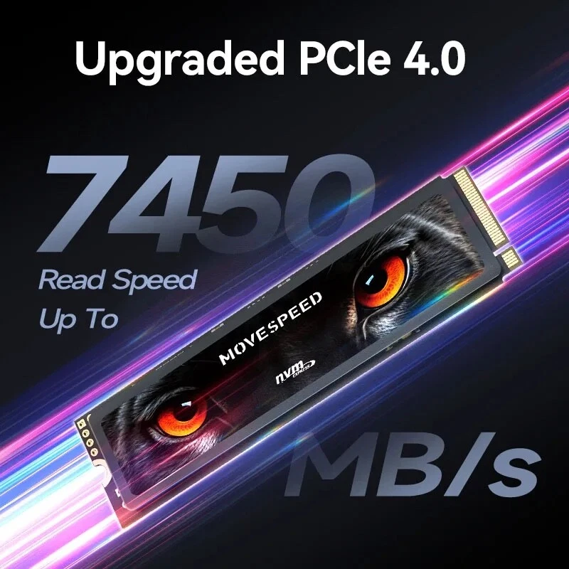 SSD MOVESPEED NVMe M.2 2280 PCIe 4.0x4 - 1To/2To/4To - PS5 PC Laptop Ultra Rapid - Immagine 2 di 4