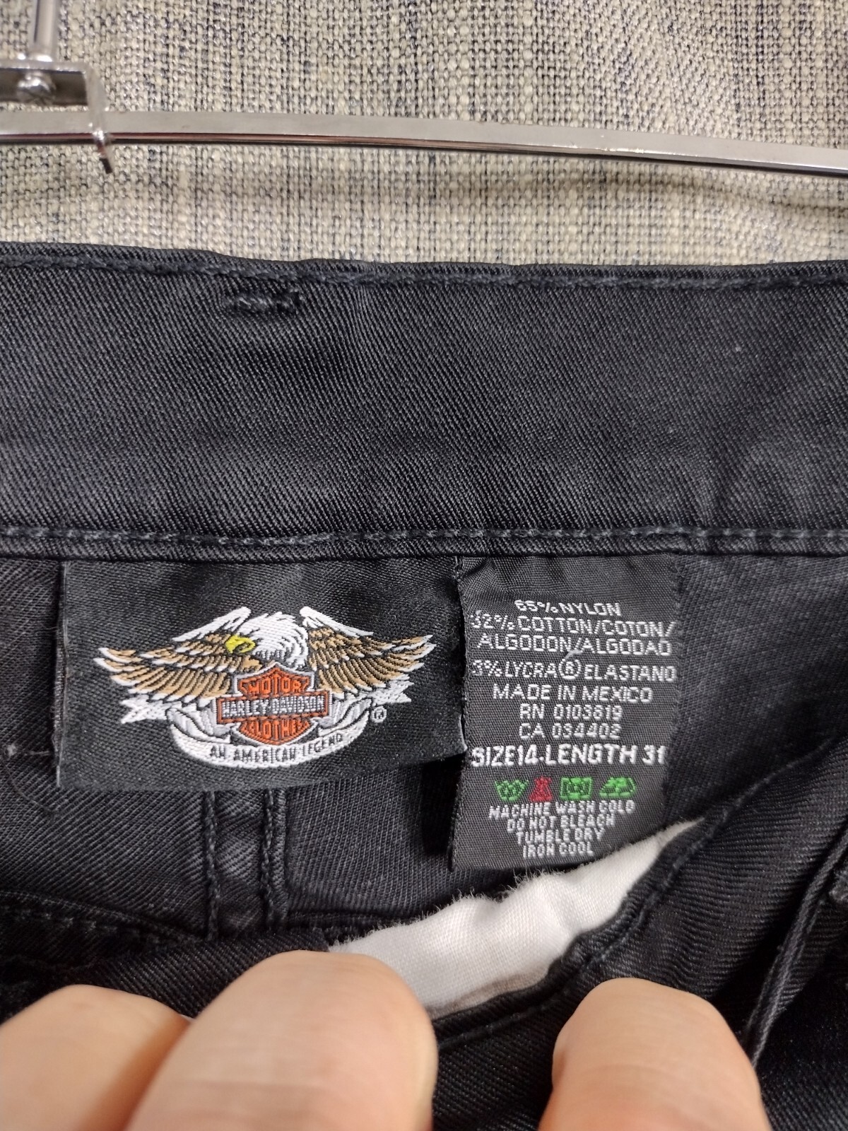 Harley Davidson Pants Womens 14/31 Black Nylon Blend Motorcycle Riding