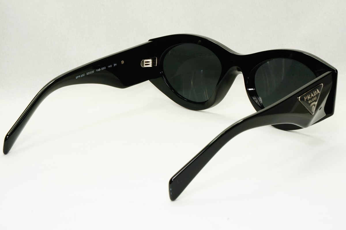Prada Triangle Sunglasses Black Symbole Square PR20ZS SPR 20Z 1AB
