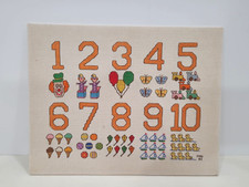Nursery Decor Number Cross Stitch Vintage Embroidery Wall Art Sampler