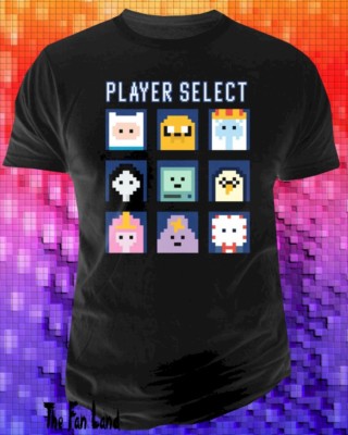 New Adventure Time Mens Player Select 8bit Cartoon Network Mens Classic T-Shirt