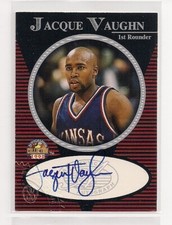 1997 JACQUE VAUGHN SCORE BOARD COLLCTN ROOKIE AUTO *1st ROUNDER* KANSAS JAYHAWKS