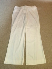 Womens Pants-ESCADA SPORT-white cotton stretch "Josephine" boot leg-38 US12 