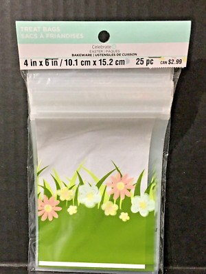 Celebrate It Easter Spring Treat Bags New 25 Pieces 4  X 6  New   