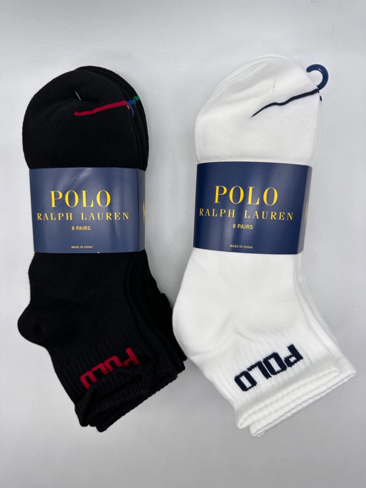 NEW 8 PAIR MENS POLO RALPH LAUREN ANKLE CUT SOCKS SIZE 6-12.5 WHITE / BLACK
Opens in a new window or