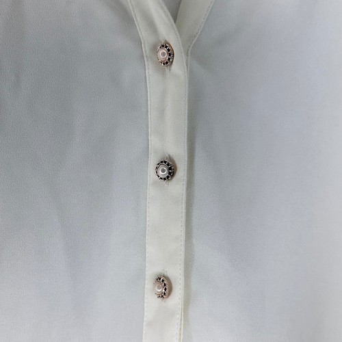 Blusa Avenue blanca plisada manga abotonada talla grande 22/24 oficina carrera - Imagen 6 de 7