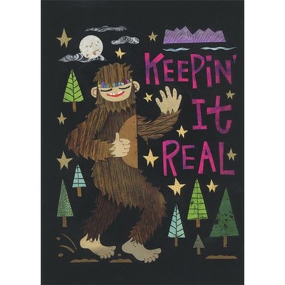 RSVP Keepin it Real Bigfoot Thumbs Up Birthday Card