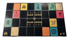 Legacy Deluxe Mah Jong Classic Game with Two-Toned Tiles and Lined Wood Storage