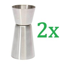 2x Misurino JIGGER DOPPIO professionale COCKTAIL misura acciaio 20-35 ml P5UH