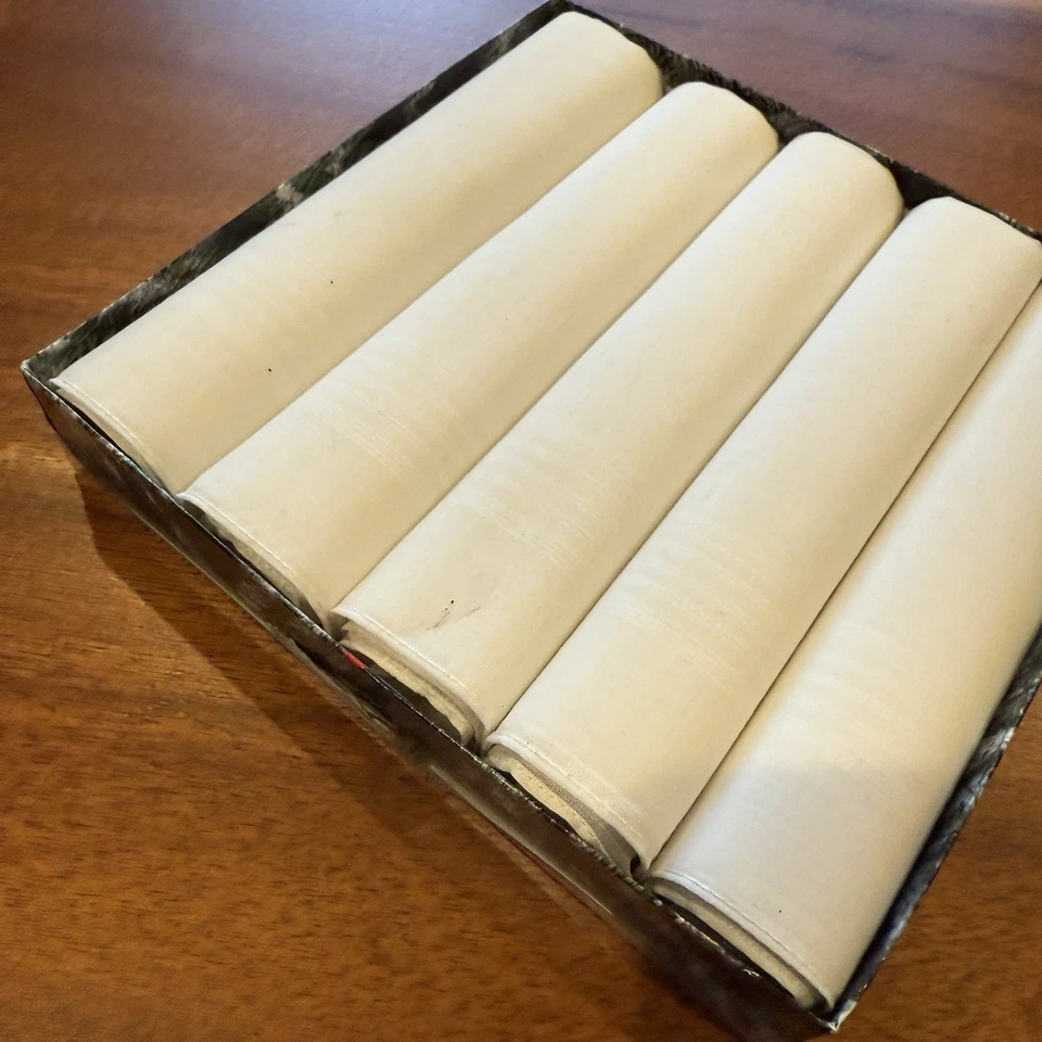 Juego de 5 pañuelos blancos lisos vintage Target para hombre de 16" hechos en EE. UU. Foto 2 de 3