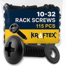 10-32 Rack Screws 115-Pack - Versatile Server Rack Accessories for Network Ca...