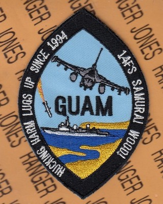 USAF Air Force 14th Fighter Sq FS Samuari Wood Guam ~4'' patch c/e