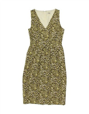 J. Crew Damen ärmelloses Etuikleid US 6 Medium grün Tiermotiv BU02