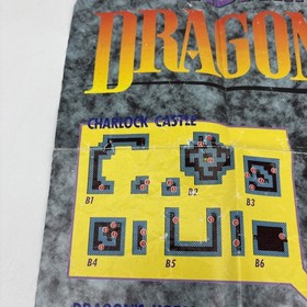 Labyrinth World Of Dragon Warrior II 2 Poster Map Only Nintendo NES Split/Worn