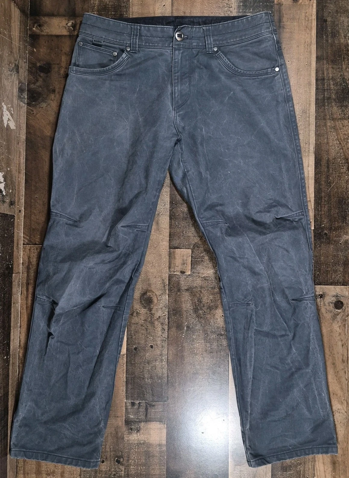 Kuhl Rydr Hiking Pants Mens 32x29 Gray Washed Utility Canvas Cargo Patina Dye