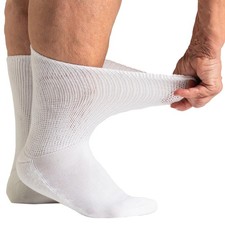 EasyStretch Diabetic Crew Socks for Men Women, Non Binding Neuropathy Socks...